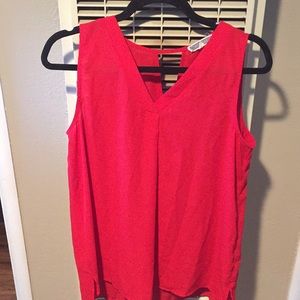Red tank vneck blouse
